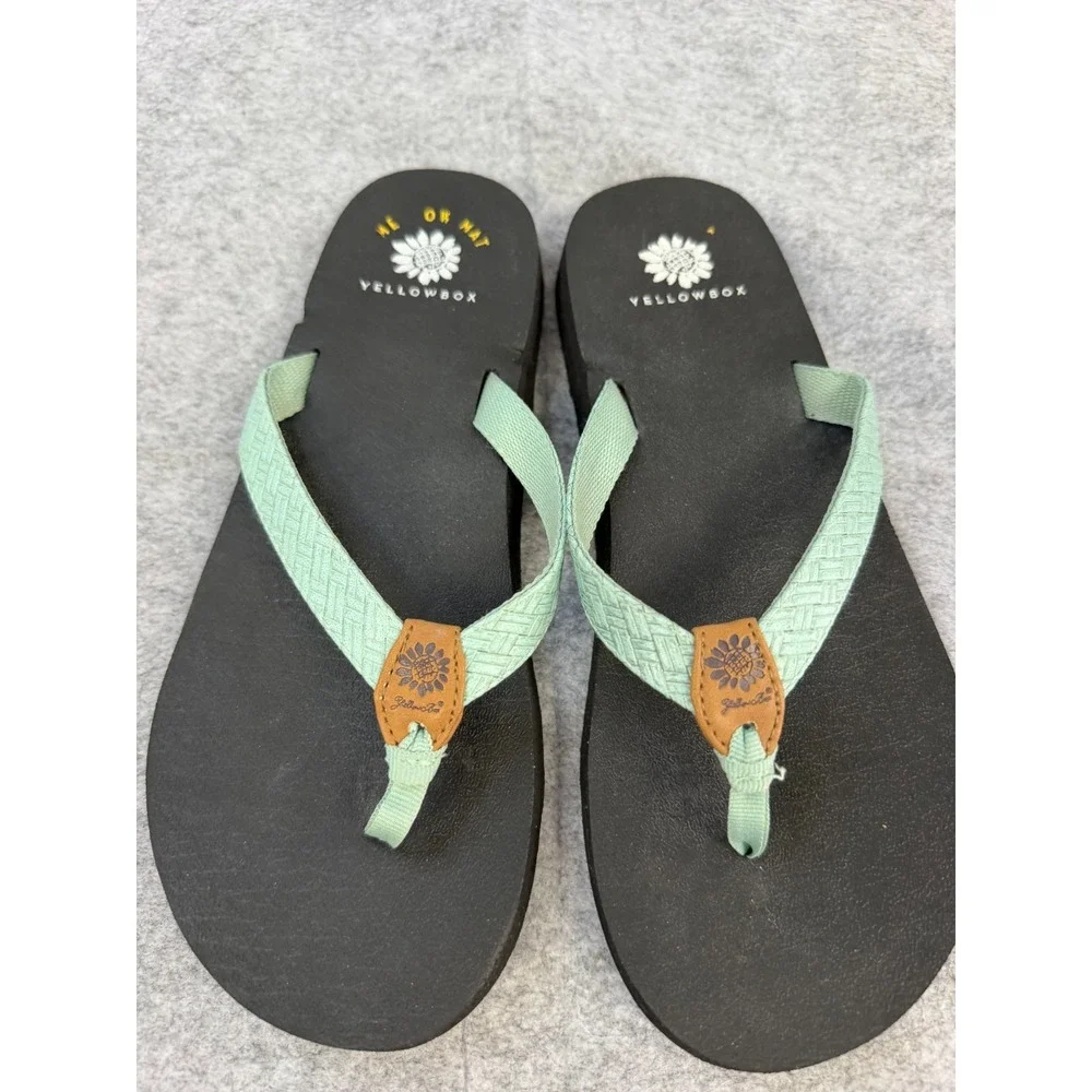 Yellow Box Napper Flip Flop in Mint Green Size 9M - Picture 2 of 4